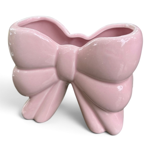 Ceramiczna osłonka w kształcie kokardy różowa(CAC-138-09168-25) 