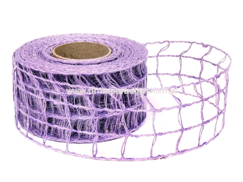 wstążka jutowa kratka 60mm/6mb 1szt wrzos (02100391)