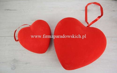 serce welurowe fi15 – zawieszka 1szt czerwony (H1804075)