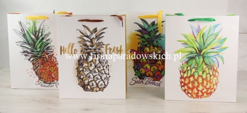 torba prezentowa ananasy L 12szt mix (9T4765)