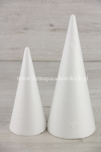Stożek styropianowy h12 1szt biały