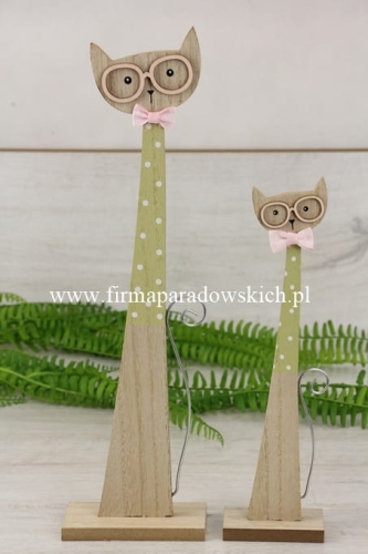 smukły kotek z mdf h35cm 1szt jasny zielony (HY-3603)