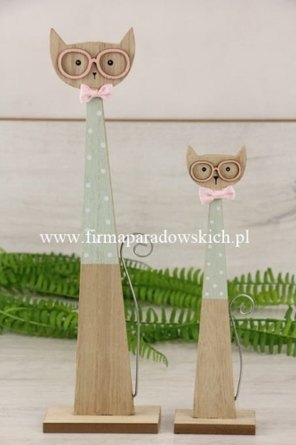 smukły kotek z mdf h35cm 1szt mięta (HY-3603)