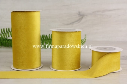 welurowy szal 12cm 1szt musztardowy (LO0360)