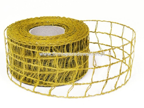wstążka jutowa kratka 60mm/6mb 1szt oliwka (02100394)