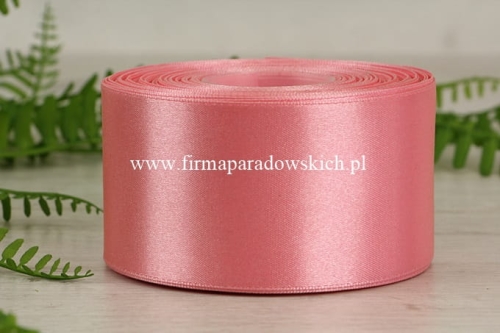 wstążka tasiemka atłasowa 50mm/30y 1szt jasny łososiowy róż