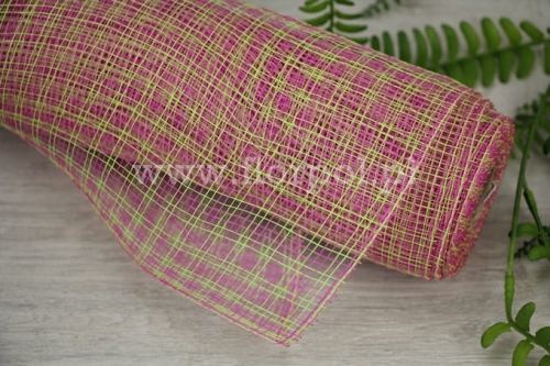 siatka żyłkowa kratka  fuksja/limonkowa zieleń #KR05