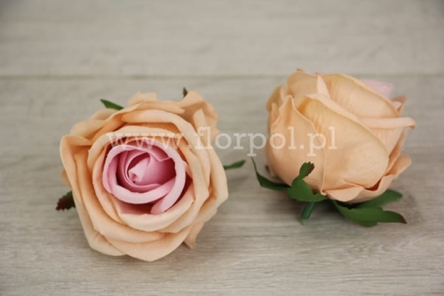 różyczka wyrobowa welurowa 20szt morela/róż (20KL0031)