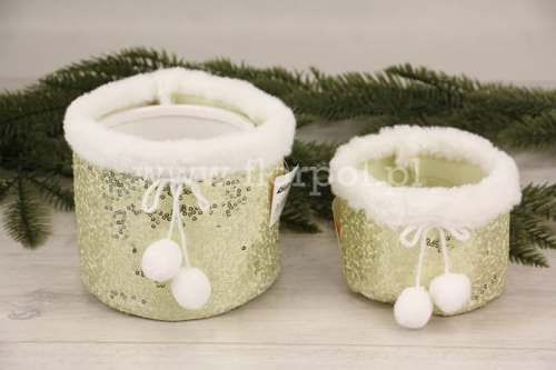 świąteczna puchata osłonka na doniczkę fi 15 1szt zóty (PK-27-00005-21)