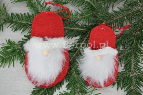 filcowy kapeć – mikołaj 15cm 1szt czerwony/biały (SH215349-B)