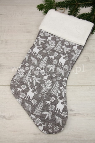 świąteczna skarpeta 1szt szary (ZH-19868)