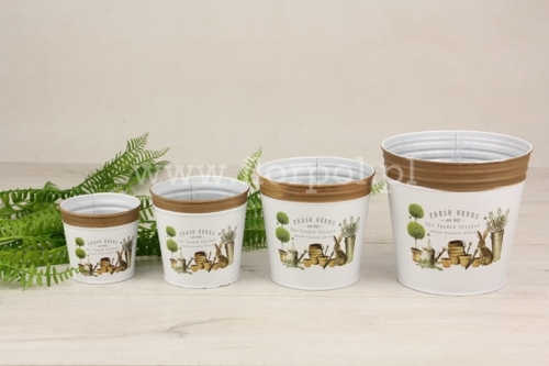 Metalowa, okrągła – osłonka na zioła śr11 1szt biały/brązowy (WF4006-R11)