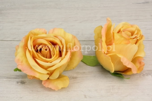 główka róży wyrobowej 12szt miodowy/różowe cienie