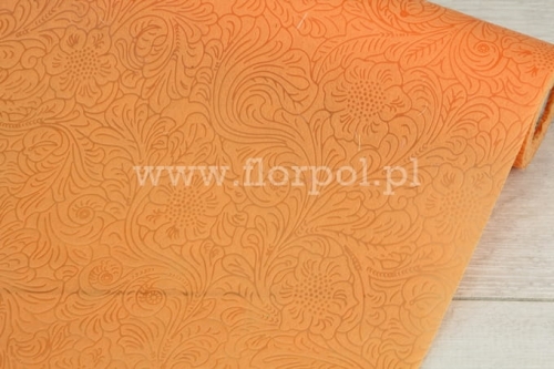 Flizelina tłoczona / florystyczne wzory 50/5 1szt pomarańcz