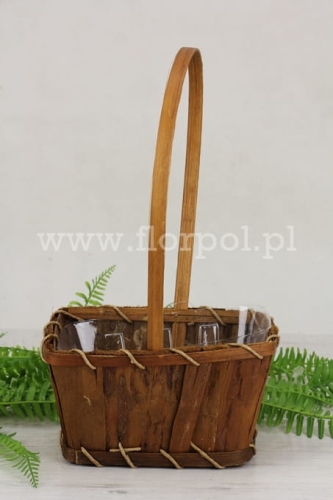 prostokątny koszyczek z kory 1szt naturalny (Y673)