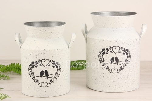 metalowa bańka – ptaszki/serce – mniejsza 1szt biały/czarny (CAM-102-01476-22)