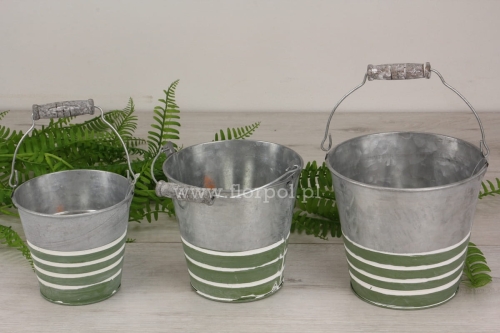 Osłonka – wiaderko fi12 1szt seledyn/stal