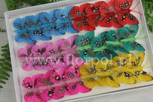 motylki clip 5cm 24szt mix (A20041)