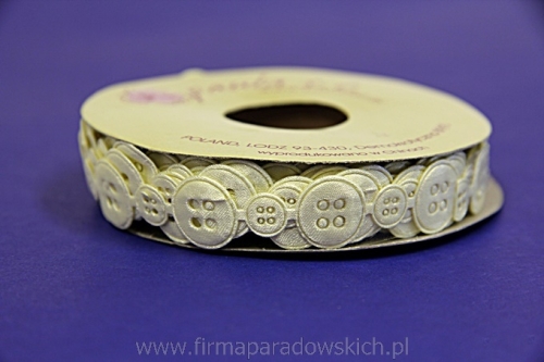 wstążka guziki WSA20 20J 1szt ecru   (02100576)