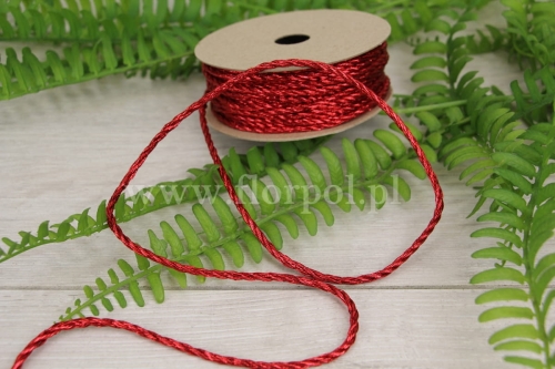 sznurek skręcany 1szt czerwony