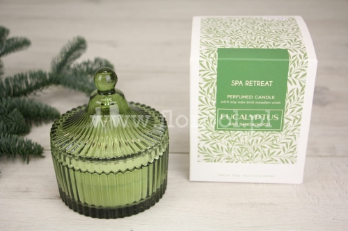 świeca zapachowa – kryształ Eucalyptus and Sandalwood  1szt zielony
