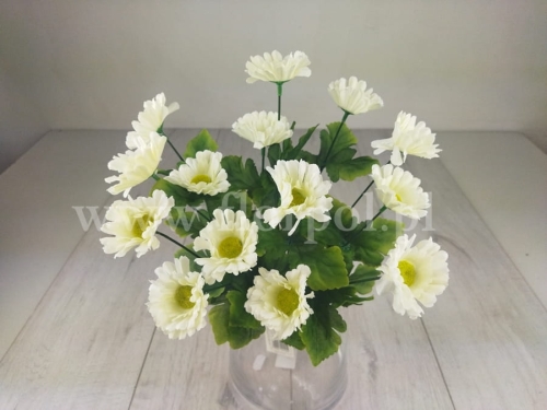 bukiet - rumiany welurowe 1szt biały (KWO1664)