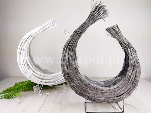 księżyc rattanowy - baza kompozycyjna 1szt biały (LQ2310256 / YD17-2162A)