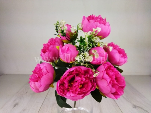 peonia bukiet z zielonymi dodatkami 1szt różowy