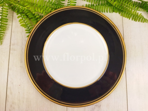 talerz kompozycyjny 33cnm 1szt biały/czarny (7416)