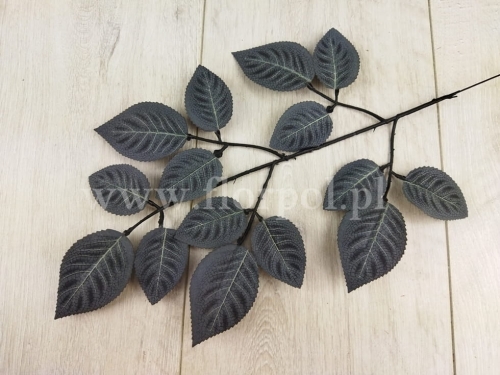 Gałązka – kretonowe liście róży 12szt czarny