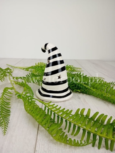 Ceramiczny ledowy kapelusz 1szt ecru/czarny (83087)