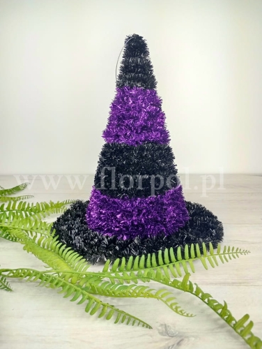 Kapelusz wiedźmy 1szt czarny/fiolet (8000)