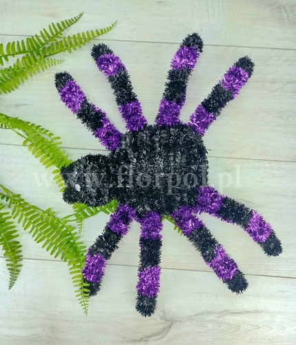Pająk halloween 1szt czarny/fiolet (8015)