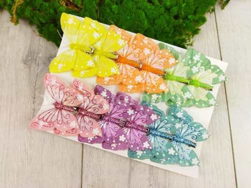 motylki clip 8cm 12szt mix (A22010LT)