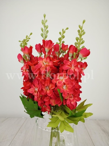 ostróżka niska 12szt czerwony/środek pistacjowy (LYB051)