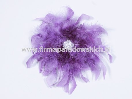 piórkowy kwiat na spince 2szt purpura (200.743)