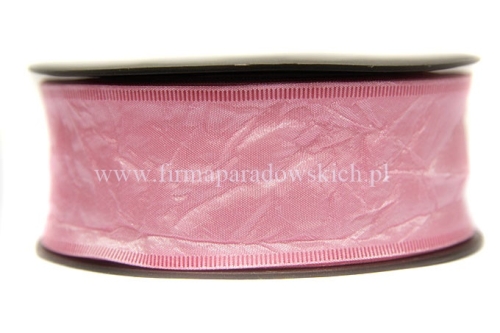 Wstążka gnieciona 4/10 1szt różowy - autumn pink